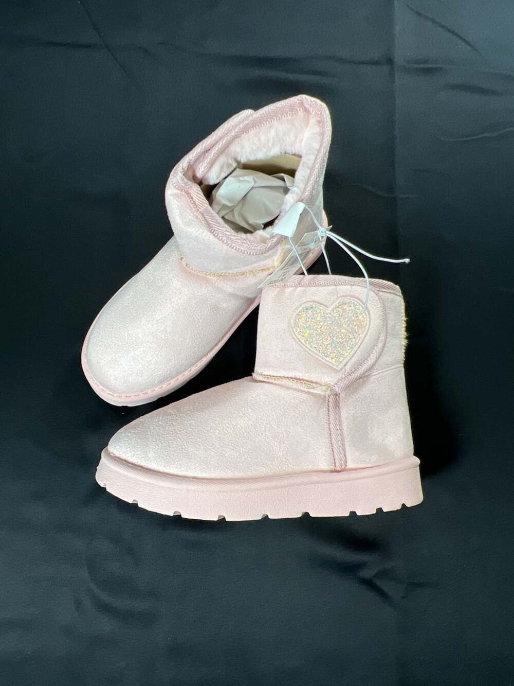 Falls Creek Girls Sparklie Pink Heart Boots Size 2M